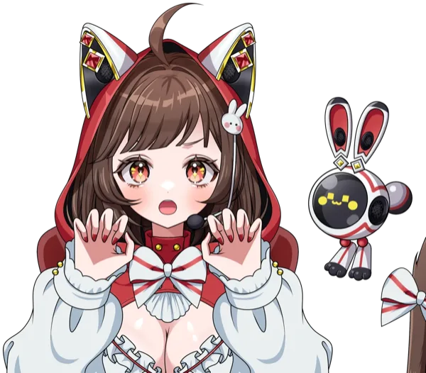 はぴねすと∞のキャラクターが手を上げているイラスト